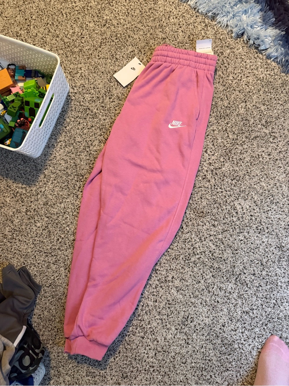 Nike Kids Pink Logo Fleece Joggers